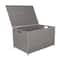 Gray Woven Paper Rope Storage Chest with Hinged Lid & Integrated Handles